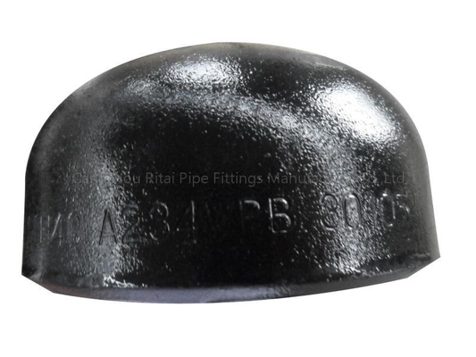 ASTM B16.25 B16.9 A234 GR.WPB 검정관 끼움 캡 ASME SCH40 3.68 밀리미터 3.91 밀리미터
